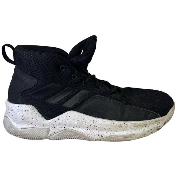 Adidas Mens Cloudfoam Streetfire Basketball Shoes Sz 8.5 Black Mid Top Athletic - Picture 1 of 12